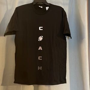 Men’s medium football “coach” shirt, black, nwt.